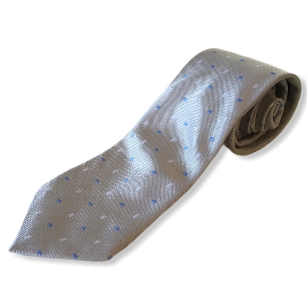 Nucci Men's Neck tie 100% polyester gray blue